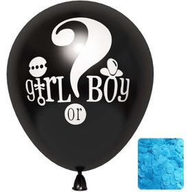 Patladı Gitti 18 inç Girl or Boy Siyah Erkek Bebek Cinsiyet Belirleme Balonu