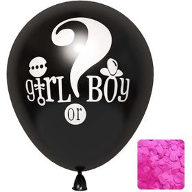 Patladı Gitti 18 inç Girl or Boy Siyah Kız Bebek Cinsiyet Belirleme Balonu