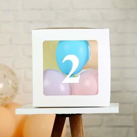 Patladı Gitti 2 Rakam Şeffaf Beyaz Kutu Bebek Çocuk Doğum Günü Süsleme Balon Kendin Yap Seti