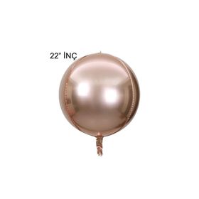 Patladı Gitti 22 inç 4D Büyük Boy Rose Gold Küre Folyo Balon