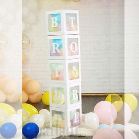 Patladı Gitti 25 cm Bride To Be Yazılı Büyük Boy Beyaz Kutu Balon ve Nişan Kına Parti Kutlama Seti