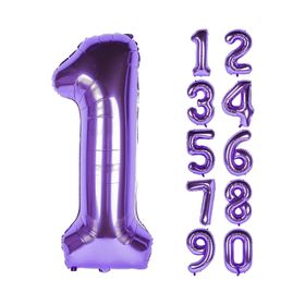 Patladı Gitti 32-34 inç 80 cm 1 Bir Rakam Mor Folyo Balon