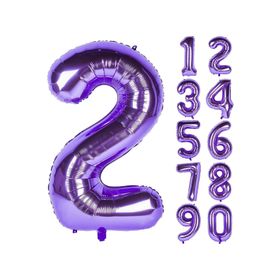 Patladı Gitti 32-34 inç 80 cm 2 İki Rakam Mor Folyo Balon