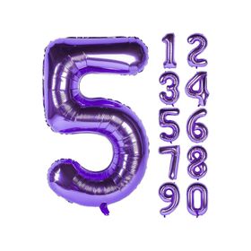 Patladı Gitti 32-34 inç 80 cm 5 Beş Rakam Mor Folyo Balon