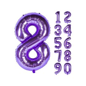 Patladı Gitti 32-34 inç 80 cm 8 Sekiz Rakam Mor Folyo Balon