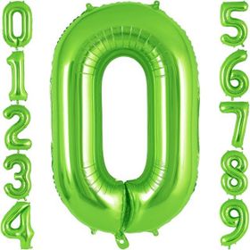 Patladı Gitti 32-34 inç 82 cm 0 Rakam Açık Yeşil Folyo Balon
