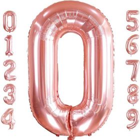 Patladı Gitti 32-34 inç 82 cm 0 Sıfır Rakam Rose Gold Folyo Balon
