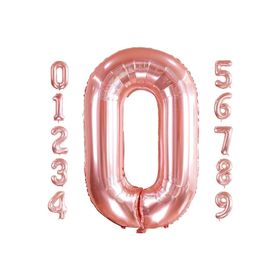 Patladı Gitti 32-34 inç 82 cm 0 Sıfır Rakam Rose Gold Folyo Balon