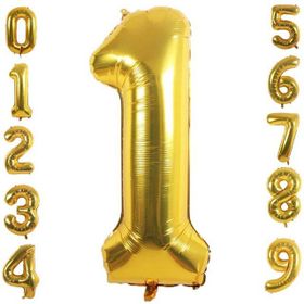 Patladı Gitti 32-34 inç 82 cm 1 Bir Rakam Gold Folyo Balon