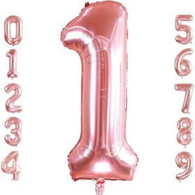 Patladı Gitti 32-34 inç 82 cm 1 Bir Rakam Rose Gold Folyo Balon