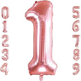 Patladı Gitti 32-34 inç 82 cm 1 Bir Rakam Rose Gold Folyo Balon