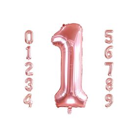 Patladı Gitti 32-34 inç 82 cm 1 Bir Rakam Rose Gold Folyo Balon