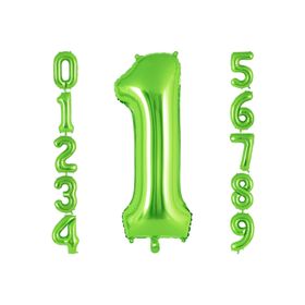 Patladı Gitti 32-34 inç 82 cm 1 Rakam Açık Yeşil Folyo Balon