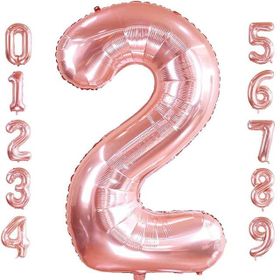 Patladı Gitti 32-34 inç 82 cm 2 İki Rakam Rose Gold Folyo Balon