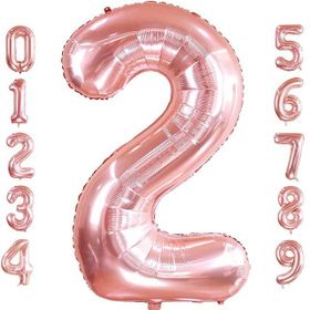 Patladı Gitti 32-34 inç 82 cm 2 İki Rakam Rose Gold Folyo Balon