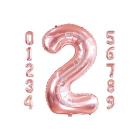 Patladı Gitti 32-34 inç 82 cm 2 İki Rakam Rose Gold Folyo Balon