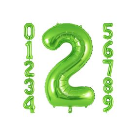 Patladı Gitti 32-34 inç 82 cm 2 Rakam Açık Yeşil Folyo Balon