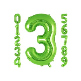 Patladı Gitti 32-34 inç 82 cm 3 Rakam Açık Yeşil Folyo Balon