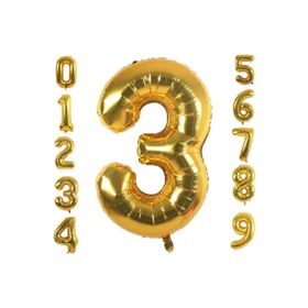 Patladı Gitti 32-34 inç 82 cm 3 Üç Rakam Gold Folyo Balon