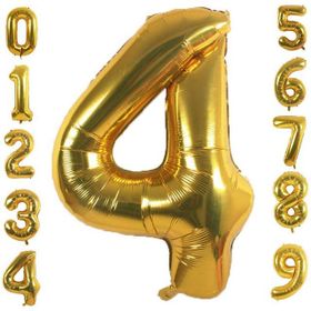 Patladı Gitti 32-34 inç 82 cm 4 Dört Rakam Gold Folyo Balon