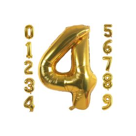 Patladı Gitti 32-34 inç 82 cm 4 Dört Rakam Gold Folyo Balon