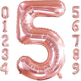 Patladı Gitti 32-34 inç 82 cm 5 Beş Rakam Rose Gold Folyo Balon