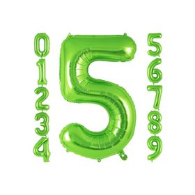 Patladı Gitti 32-34 inç 82 cm 5 Rakam Açık Yeşil Folyo Balon