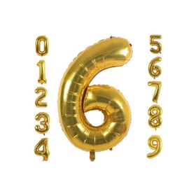 Patladı Gitti 32-34 inç 82 cm 6 Altı Rakam Gold Folyo Balon