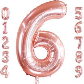 Patladı Gitti 32-34 inç 82 cm 6 Altı Rakam Rose Gold Folyo Balon
