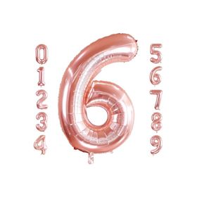 Patladı Gitti 32-34 inç 82 cm 6 Altı Rakam Rose Gold Folyo Balon