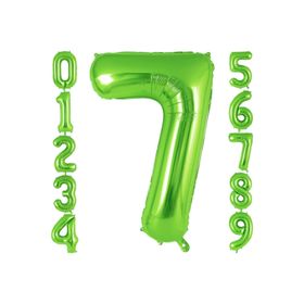 Patladı Gitti 32-34 inç 82 cm 7 Rakam Açık Yeşil Folyo Balon