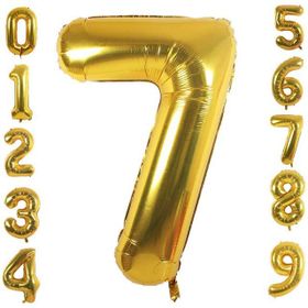 Patladı Gitti 32-34 inç 82 cm 7 Yedi Rakam Gold Folyo Balon