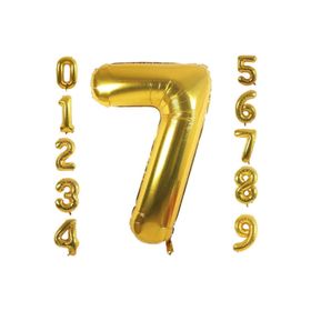 Patladı Gitti 32-34 inç 82 cm 7 Yedi Rakam Gold Folyo Balon