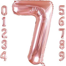 Patladı Gitti 32-34 inç 82 cm 7 Yedi Rakam Rose Gold Folyo Balon