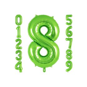 Patladı Gitti 32-34 inç 82 cm 8 Rakam Açık Yeşil Folyo Balon