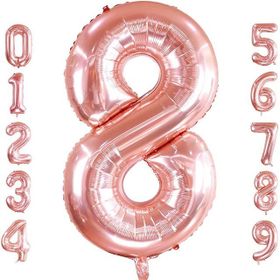 Patladı Gitti 32-34 inç 82 cm 8 Sekiz Rakam Rose Gold Folyo Balon