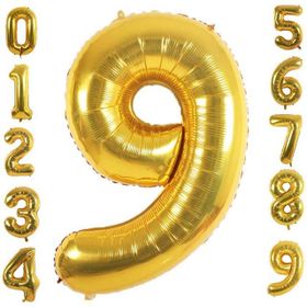 Patladı Gitti 32-34 inç 82 cm 9 Dokuz Rakam Gold Folyo Balon