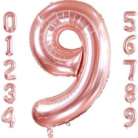 Patladı Gitti 32-34 inç 82 cm 9 Dokuz Rakam Rose Gold Folyo Balon