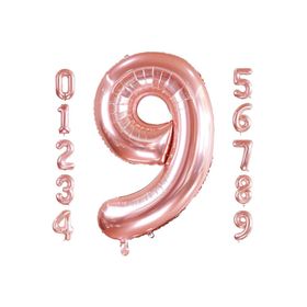 Patladı Gitti 32-34 inç 82 cm 9 Dokuz Rakam Rose Gold Folyo Balon