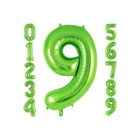 Patladı Gitti 32-34 inç 82 cm 9 Rakam Açık Yeşil Folyo Balon