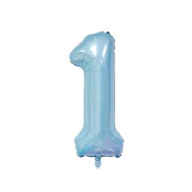 Patladı Gitti 32 inç 76-82 cm 1 Rakam Bebe Mavisi Folyo Balon