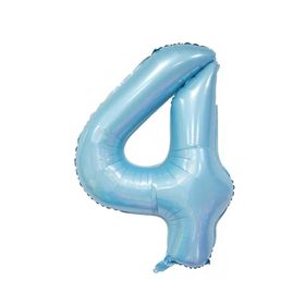 Patladı Gitti 32 inç 76-82 cm 4 Rakam Bebe Mavisi Folyo Balon