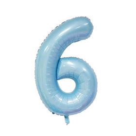 Patladı Gitti 32 inç 76-82 cm 6 Rakam Bebe Mavisi Folyo Balon
