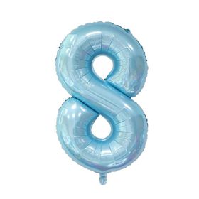 Patladı Gitti 32 inç 76-82 cm 8 Rakam Bebe Mavisi Folyo Balon