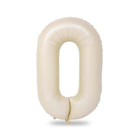 Patladı Gitti 34 inç 76-82 cm 0 Rakam Krem Folyo Balon