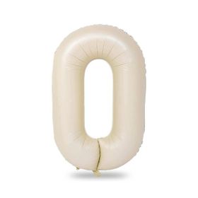 Patladı Gitti 34 inç 76-82 cm 0 Rakam Krem Folyo Balon