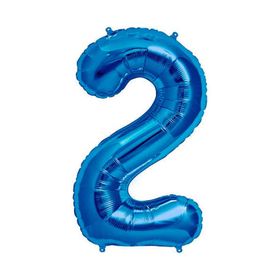 Patladı Gitti 34 inç 76-82 cm 2 Rakam Mavi Folyo Balon
