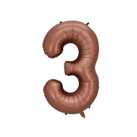 Patladı Gitti 34 inç 76-82 cm 3 Rakam Karamel Folyo Balon