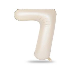 Patladı Gitti 34 inç 76-82 cm 7 Rakam Krem Folyo Balon