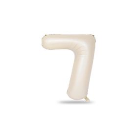 Patladı Gitti 34 inç 76-82 cm 7 Rakam Krem Folyo Balon